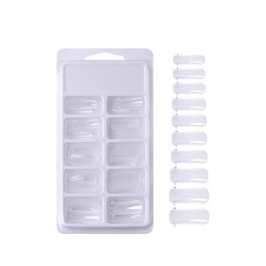 Pointes d'ongles transparentes courtes carrées ovales, extensions en cristal sans papier pour le nail art - Product Image 1