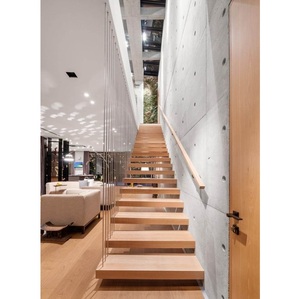 Diseño personalizable prefabricado hogar <span class=keywords><strong>madera</strong></span> vidrio templado Metal <span class=keywords><strong>hierro</strong></span> forjado mármol escalera flotante escalera Kit <span class=keywords><strong>para</strong></span> exteriores - Product Image 6