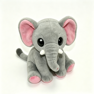 Elefante de Peluche Gris Personalizado con Orejas y Patas Rosas, 31cm-50cm, Juguete Suave para Bebés y Niños Pequeños, Unisex - Product Image 4