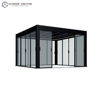 Pergola à lames orientables en aluminium, toit motorisé, autoportante, électrique, imperméable, résistante à la neige, jardin, extérieur, bioclimatique, Prestige 4x4m FS