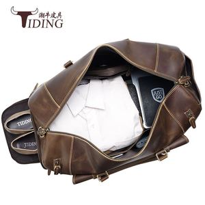 Sac de voyage en cuir véritable Tiding, grande capacité 20-35L, sac de sport, sac de loisirs pour homme - Product Image 2