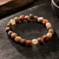 Bracelet en Agate Naturelle d'Alashan Gobi, Perles Irrégulières en Forme de Galet, Multicolore, Style Bohème, Extensible, Unisexe, Idéal Cadeau