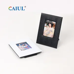 Moldura de couro pu personalizada, álbuns de fotos personalizados 4x6 2x3 5x7, acessórios para instax mini moldura de fotos