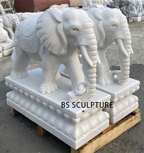 Arge décoration de jardin Sculpture à la main taille réelle coucher de soleil marbre rouge Sculpture d'animal <span class=keywords><strong>pierre</strong></span> <span class=keywords><strong>Statue</strong></span> d'éléphant géant africain - Product Image 2