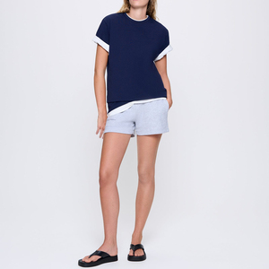 Custom Cotton Oversize Blank Plain <strong>Navy</strong> Lose Fitting <strong>Top</strong> t Shirts Athletic Combed Cotton Gym Basic Tee Tshirt <strong>Women</strong> - Product Image 2