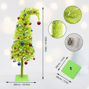 Nouvel arbre de Noël vert créatif avec des décorations de boules de Noël et des lumières, décoration de Noël pour la maison - Product Image 3