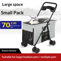 Poussette pliable multifonctionnelle légère pour chiens de taille moyenne/grande, chariot de voyage portable pour extérieur
