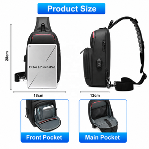 Sac bandoulière pour homme personnalisé avec logo d'usine, compartiment pour tablette <span class=keywords><strong>de</strong></span> 9,7 pouces, sangle rembourrée épaisse <span class=keywords><strong>et</strong></span> matériau PVC résistant à l'eau - Product Image 6