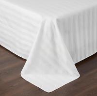Draps de lit de qualité hôtelière 5 étoiles, fabrication OEM, taille king et queen, 100% coton, rayé, luxe, blanc, pour usage domestique