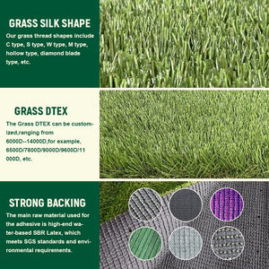 Césped Artificial de Alta Densidad de Grado Comercial, Césped Sintético para Decoración de Jardines Exteriores, Directo de Fábrica - Product Image 3
