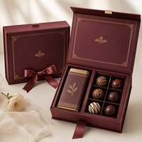 Boîte cadeau magnétique de luxe personnalisée en carton rigide pour emballage de thé et chocolat avec insert séparateur et ruban à tirette – Vente en gros