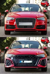 Kit carrosserie pare-chocs avant style RS3 8Y modifié pour Audi A3 S3 8V 8V.5 2013-2019, avec calandre noire, pour modèles 2013-2019 A3 S3. - Product Image 3