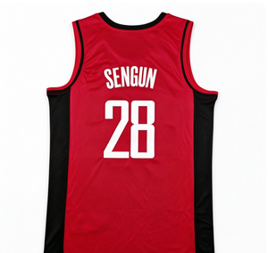 Camiseta de Baloncesto de los Rockets SENGUN # 28 THOMPSON # 4 Números de Nombre Bordados Verdes, 100% Poliéster, Malla de Secado Rápido, Sin Mangas, Unisex - Product Image 2