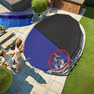 Bâche de piscine ronde en polyéthylène, diamètre 396 cm, 200g/m², résistante au chlore et aux UV, installation facile - Product Image 2