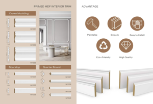 Hot bán không thấm nước Ốp chân tường Hội Đồng Quản Trị Trong <span class=keywords><strong>MDF</strong></span> - Product Image 5