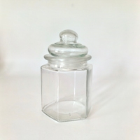 Petit pot de stockage en verre transparent avec couvercle usine vente en gros ménage thé sec grains de café récipient alimentaire