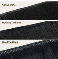 Ekstensi Rambut Manusia 100% High Density Double Drawn Genius Wefts, Rambut Padat, Lembut Alami untuk Tampilan Tebal, Gaya Salon