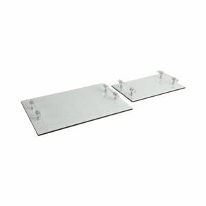 Vassoi moderni rettangolari in vetro per letto o tavolino da caffè, centrotavola decorativi, vassoi decorativi scintillanti per la casa - Product Image 2