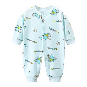 Mono de bebé para primavera, ropa de manga larga para recién nacido, algodón con estampado de dibujos animados, unisex - Product Image 3