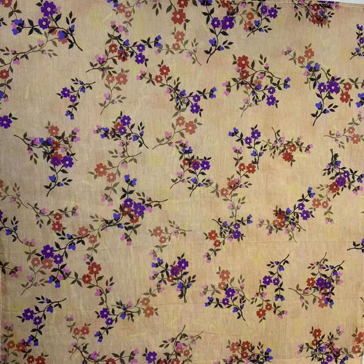 Оптовая продажа с завода, легкая Поплиновая льняная ткань, платье с цветочным принтом, льняная ткань с принтом на заказ
