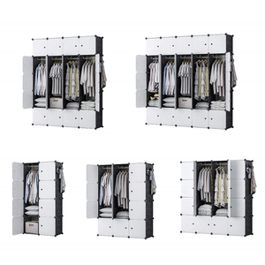 Tủ quần áo nhựa trắng đen hiện đại, dung tích lớn, 16 ngăn, phiên bản cập nhật, dùng cho phòng ngủ - Product Image 6