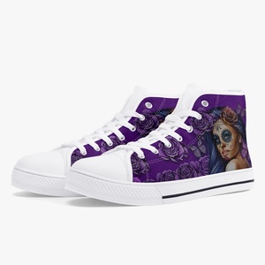 Chaussures en toile à motif personnalisé unisexe, chaussures en toile décontractées à tige haute, polyvalentes et respirantes pour femmes, chaussures en toile décontractées personnalisées pour hommes - Product Image 2