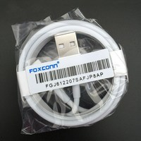 Câble de charge rapide USB Foxconn 1M 2A pour iPhone 15 14 13 12 11 XS XR 8 7, chargeur rapide USB vers iPhone, câble de charge de données