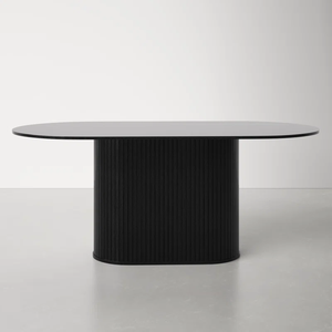 Bien tavolo <span class=keywords><strong>da</strong></span> <span class=keywords><strong>pranzo</strong></span> allungabile in legno nero con Design moderno spazioso tavolo rotondo per <span class=keywords><strong>cucina</strong></span> <span class=keywords><strong>sala</strong></span> <span class=keywords><strong>da</strong></span> <span class=keywords><strong>pranzo</strong></span> <span class=keywords><strong>e</strong></span> mobili per la casa - Product Image 1