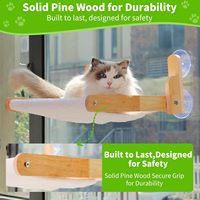 Hamac pliable en bois avec fenêtre pour chat avec ventouse