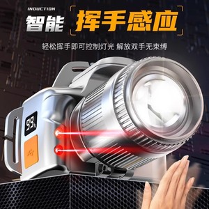 Lampe frontale LED XINSITE 20W rechargeable avec affichage numérique, design caméra, idéale pour la pêche nocturne et la randonnée - Product Image 4