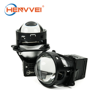 HENVVEI Phare LED puissant à faisceau long 75W 3.0 pouces S2 Bi LED avec lentille bleue, faisceau court 65W 6500K 4300 Lumens, lentille de projecteur LED