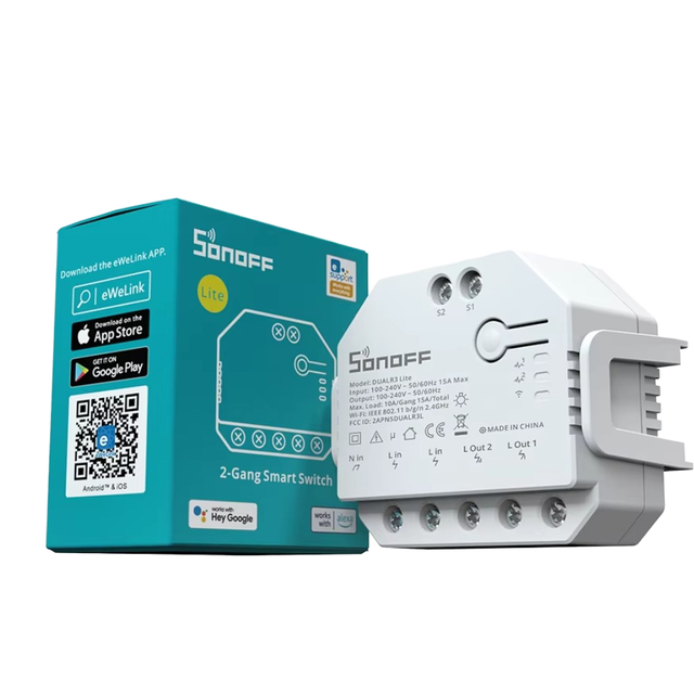 SONOFF Dual R3 Lite MINI Smart Switch 2 Gang Dual Relay Module Power Metering Work With EWeLink Alexa Alice Smartthings google