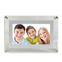 Cadres photo numériques en acrylique de haute qualité en gros, 7 pouces, lecteur vidéo 4,3 5 7 10 pouces avec batterie, WIFI, application, écran IPS de bureau