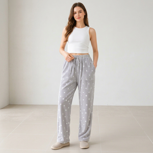 Pantalon de pyjama en flanelle pour femme, bas de pyjama, bas de nuit, pantalon de détente long avec cordon de serrage et poches pour l'hiver à la maison - Product Image 6