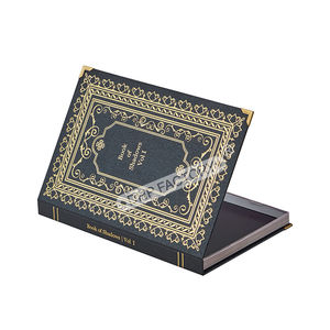 Caja <span class=keywords><strong>de</strong></span> papel rígido Prgung Heifolie con forma <span class=keywords><strong>de</strong></span> libro falso con logotipo en relieve estampado <span class=keywords><strong>de</strong></span> lámina dorada personalizada - Product Image 3