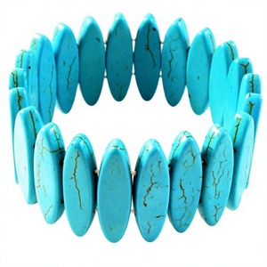 Pulsera de Resina Ovalada con Piedra Natural Turquesa de Primera Calidad, Estilo Bohemio Hecho a Mano, Joyería Unisex para Mujer, Ideal para Bodas - Product Image 1