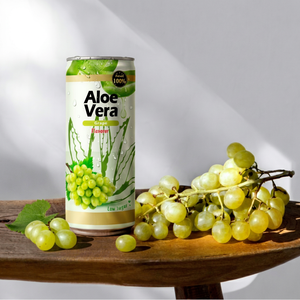 Boisson aromatisée à l'aloe vera et au raisin 250ml, faible teneur en sucre, jus rafraîchissant, boisson en conserve - Product Image 1