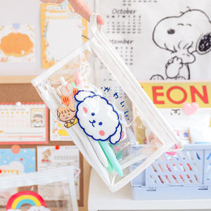 Étui à crayons transparent en PVC personnalisé avec logo pour enfants d'école, mignon - Product Image 3