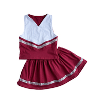 Vente en gros de tissu en coton pour robe de pom-pom girl pour filles Ensembles d'uniformes de pom-pom girl 2 pièces pour enfants et adolescents