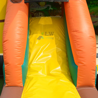 Château gonflable animalier jungle tropicale, combo gonflable Toucan avec toboggan pour événements de carnaval en plein air