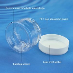 Pot cosmétique en acrylique vide pour crème visage, crème pour le corps et crème contour des yeux, avec couvercle à vis, disponible en 5g, 10g, 15g, 30g, 50g - Product Image 3