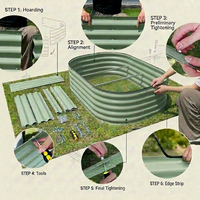 Kit de Jardinière Surélevée Classique en Acier Galvanisé Thermolaqué pour la Maison – Écologique, Durable, Couleur Personnalisable, Facile à Installer