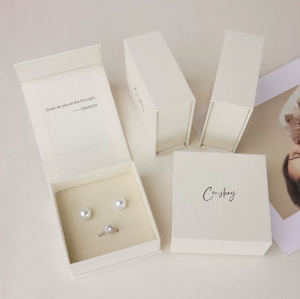 Ins style light beige square flip-top magnetic closure storage display gift <b>box</b> for jewelry and accessories packaging <b>box</b> - Product Image 1