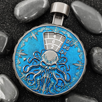 Dadu Polihedral Berputar 7-in-1 Feeron Modern Metal Engraved Cthulhu - Spinner Fidget Ramah Lingkungan dan Tahan Lama untuk DND TRPG RPG