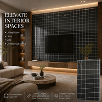 Panneau mural en PVC brillant noir MORLENX, résistant à l'eau, facile à nettoyer, pour cuisine, salle de bain, intérieurs commerciaux