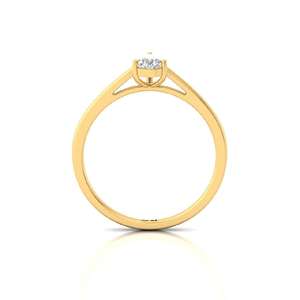 Bague solitaire élégante et luxueuse en or plaqué 10 carats avec diamant de laboratoire taille poire, idéale pour fiançailles, mariage ou anniversaire, pour femme - Product Image 2