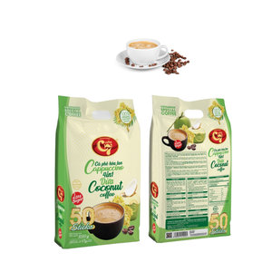Capuchino de café instantáneo en polvo 4 en 1 personalizable al por mayor, caja de chocolate y crema de coco suave, embalaje para uso en agua caliente - Product Image 4