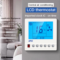 Termostato de Aire Acondicionado Central, Controlador de Ventilador de Ahorro de Energía con Temporizador, Función de Programación Semanal, Pantalla LCD