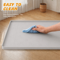 Plateau de toilette pour animaux de compagnie, anti-fuite, portable, en silicone de luxe, pour chiens et chats