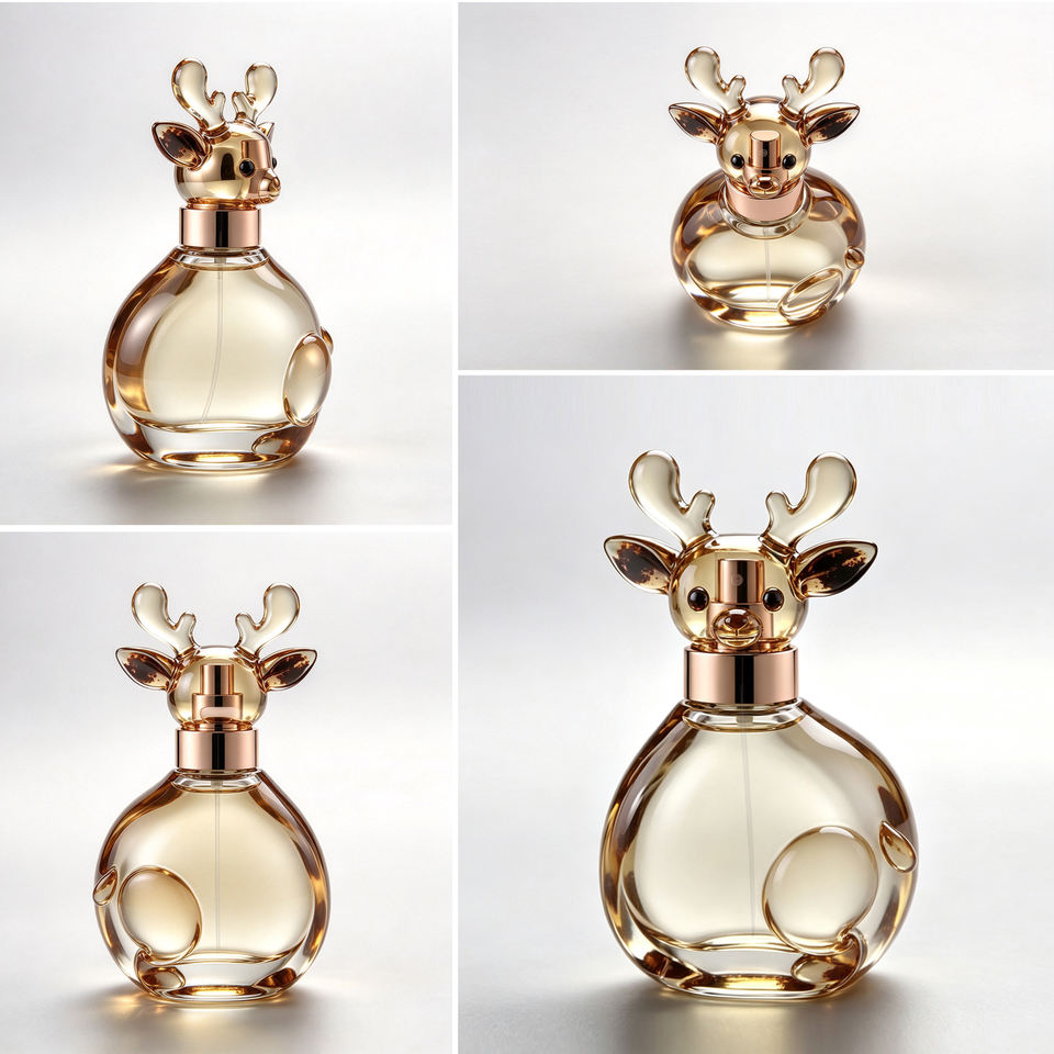 Cute Deer Shape Empty Perfume Bottle,Animal Glass Spray Perfume Bottle ...